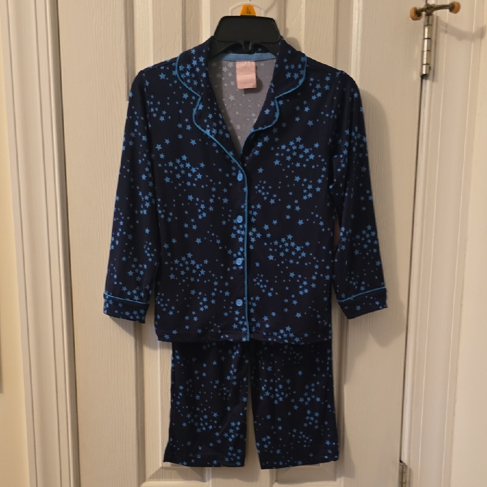 DOTS & DREAMS BRAND GIRLS BLUE "STARS" PAJAMA SET SIZE XXS (4/5)